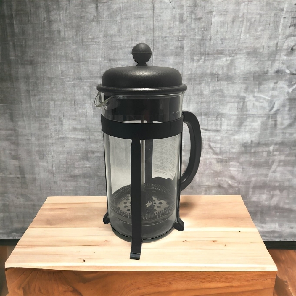 Vintage BODUM French Press 8 Cup 34oz Stainless Steel Glass Coffee Maker VG